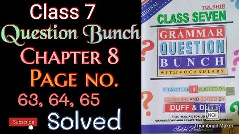 Class 7 | Question Bunch 2023 |Chapter 8 | Page no.63, 64, 65 SOLVED | Voice Change | Duff & Dutt |