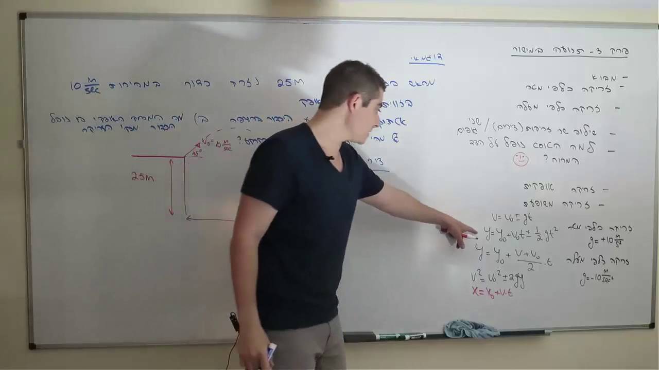 תנועה במישור- זריקות חלק ד