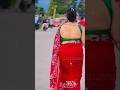 💋💋❤️❤️Nepali Bhabi Red Saree Looking So Fabulous Back Reels #chubbybhabi #curvybhabi #bhabi