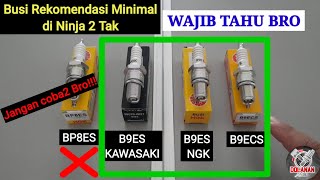 Review Busi BP8ES, B9ES Kawasaki, B8ES NGK, B9ECS NGK untuk Ninja 2 Tak || #dolananmotor
