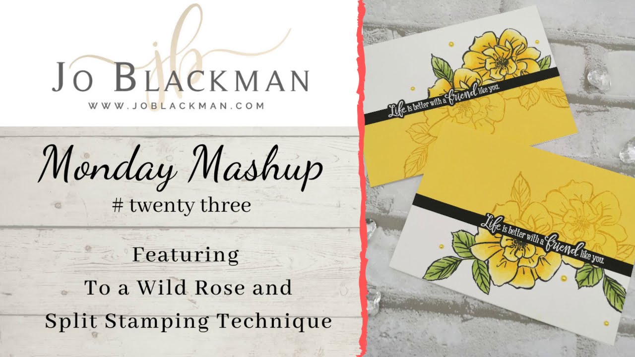 Monday Mashup #23 featuring To a Wild Rose and a Split Stamping Technique by Jo Blackman Papercraft
