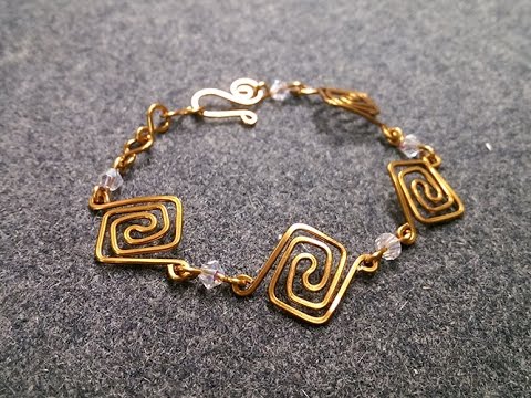 Tutorials Square Wire simple Square bracelet - Wire Wrapping Tutorials 232 - YouTube