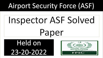 INSPECTOR ASF PAPER| ASF INSPECTOR SOLVED PAPER| ASF PAPER 23/10/22| INSPECTOR TODAY PAPER Batch 1