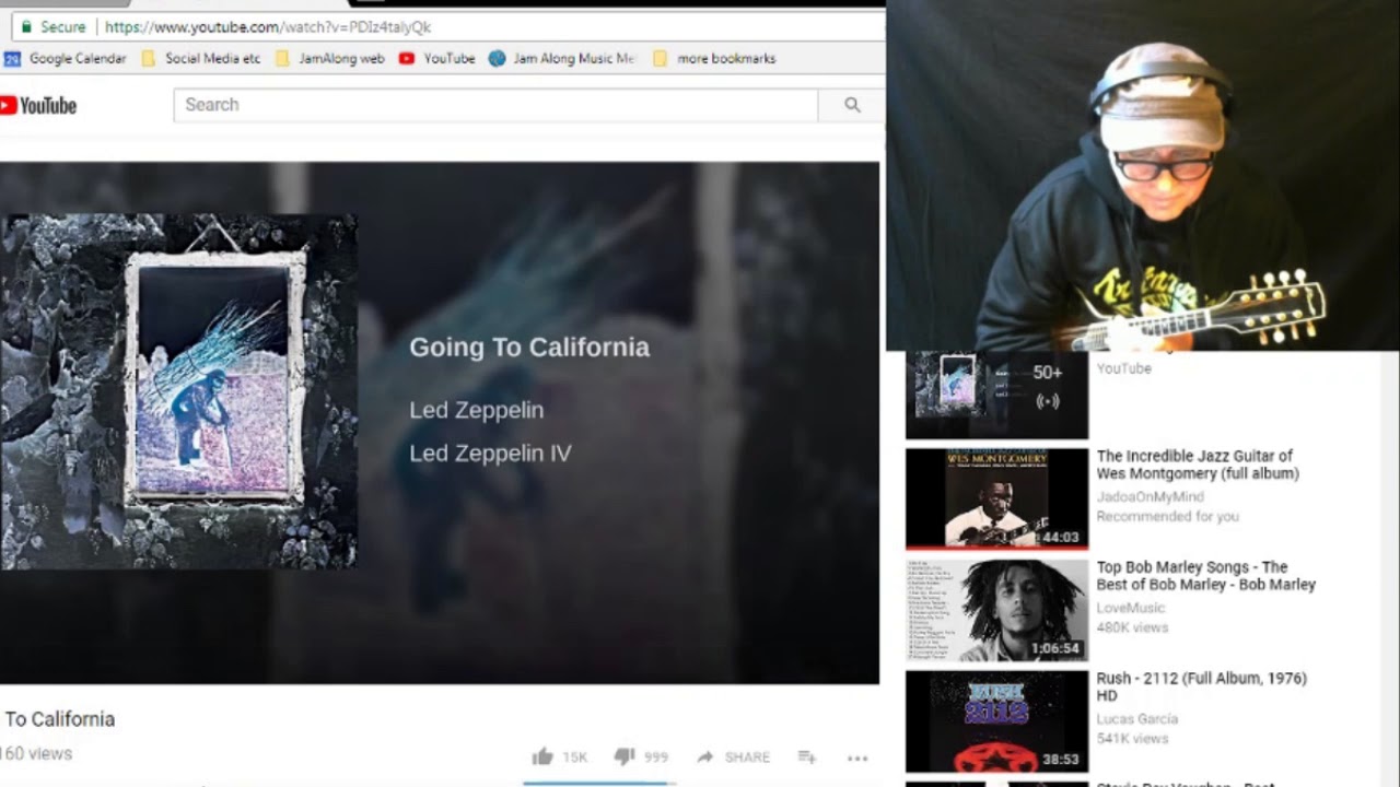 JamAlong with YouTube Play "Going to California" on your mandolin