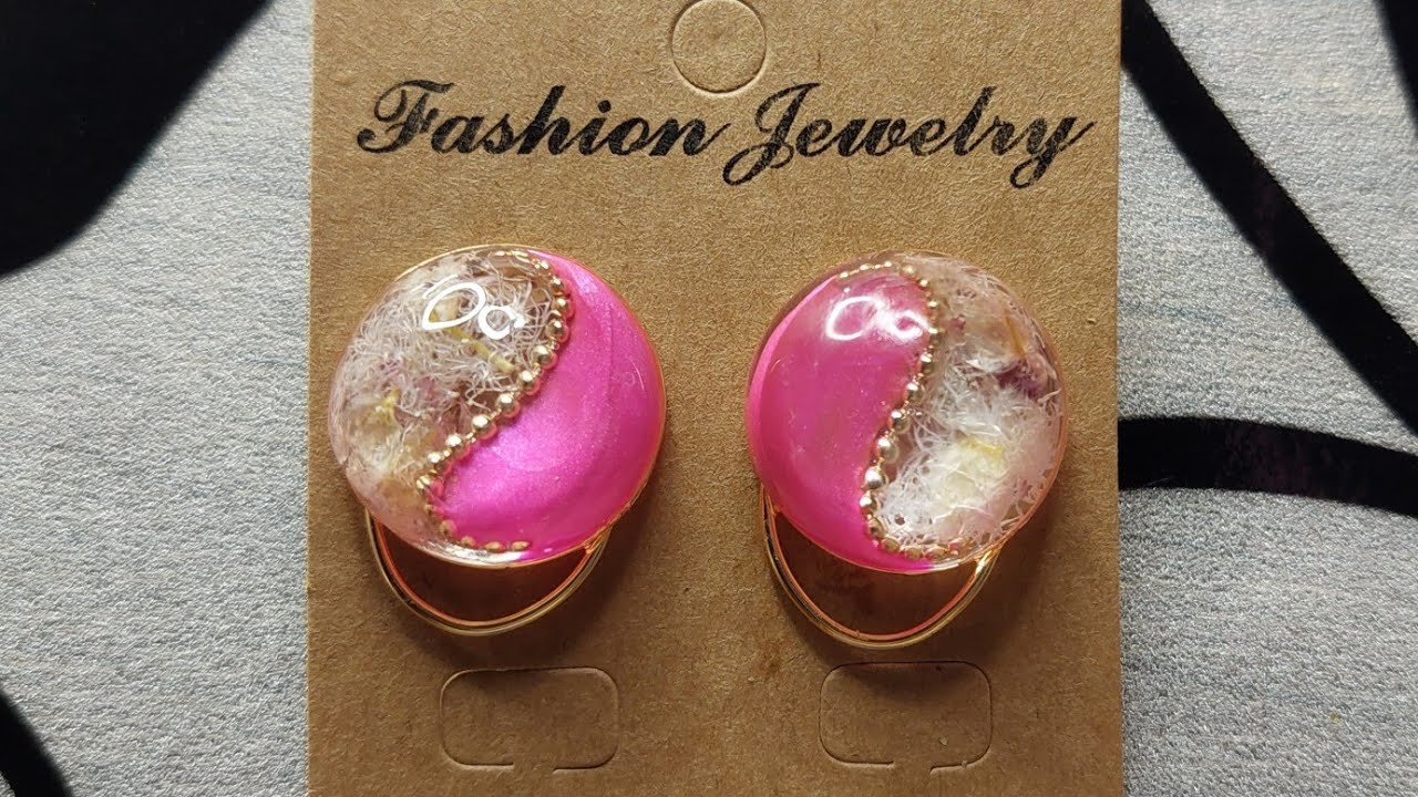 uv resin jewellery from real flower/flower earrings / handmade