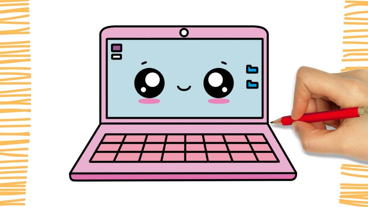 How to Draw a LAPTOP COMPUTER KAWAII I Animals I Easy I Step by Step ...