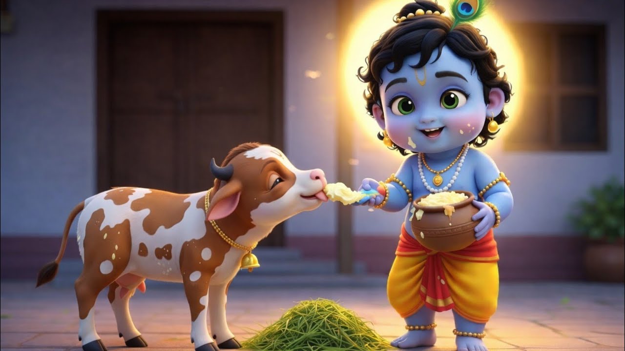 Choti Choti Gaiya 🦚 | Chote Gwal | छोटी गैया | Little Krishna Bhajan 