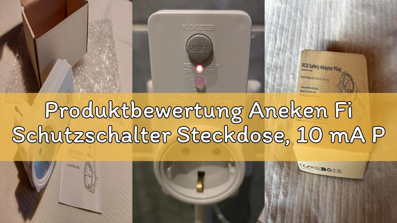 OAONAN FI-Schutzschalter-Adapter – Mobiler Personenschutz-Stecker Mit 1,5m Kabel, 16A, 10mA, IP20, Für Haushaltsgeräte & Werkzeuge