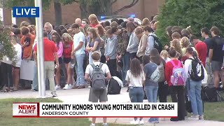 School holds prayer vigil for young mother killed in crash, father still in hospital