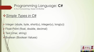 19- Simple Data Types and Variables in C Sharp Part2 الانواع البسيطة والمتغيرات في لغة السي شارب
