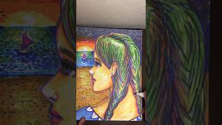 Sunset beach scape #impressionism #expressionist #fineart #sideprofile #markers #colors  #timelapse
