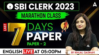 SBI Clerk 2023 | English 7 Days 7 Paper By Kinjal Gadhavi | SBI Clerk English Most Expected Paper 2