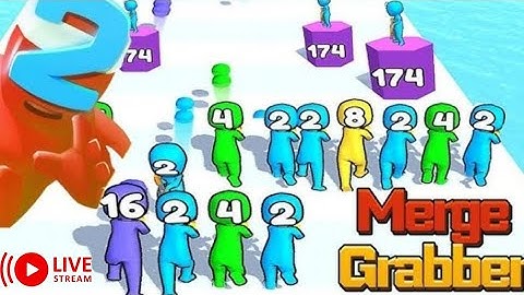 LIVE ! MERGE GRABBER BEST GAMEPLAY | NOOB VS HACKER #10 #mergegrabber #livw #trending