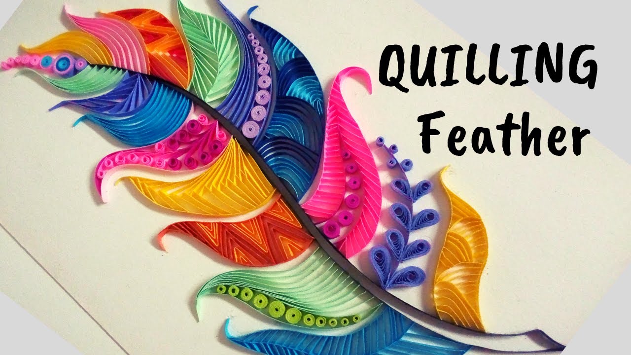 Quilling Feather design Making / Quilling art 2018/ Quilling Feather Pattern 2018