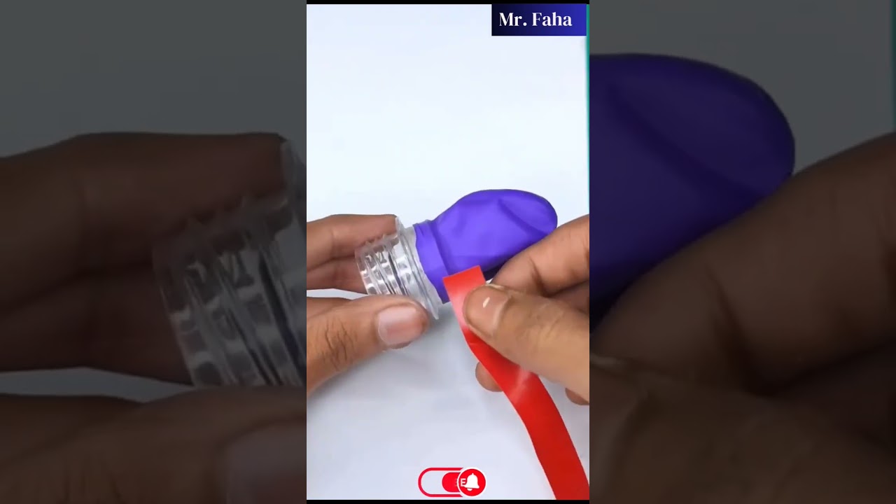 Making pocket slingshot using balloon with plastic bottle 
