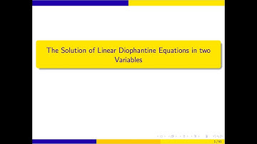 Linear Diophantine Equations