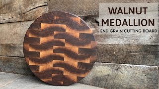 Walnut End Grain Round Cutting Board, Functional Kitchen ART