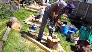 DIY planter from tree trunk