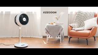 KEECOON 電気ファンヒーター ヒーター 電気ファンヒーター KEECOON 360°首振り 1350W 暖房器具 涼温風切替 ファンヒーター 電気ストーブ 3段階切替 入/切タイマー リモコン付