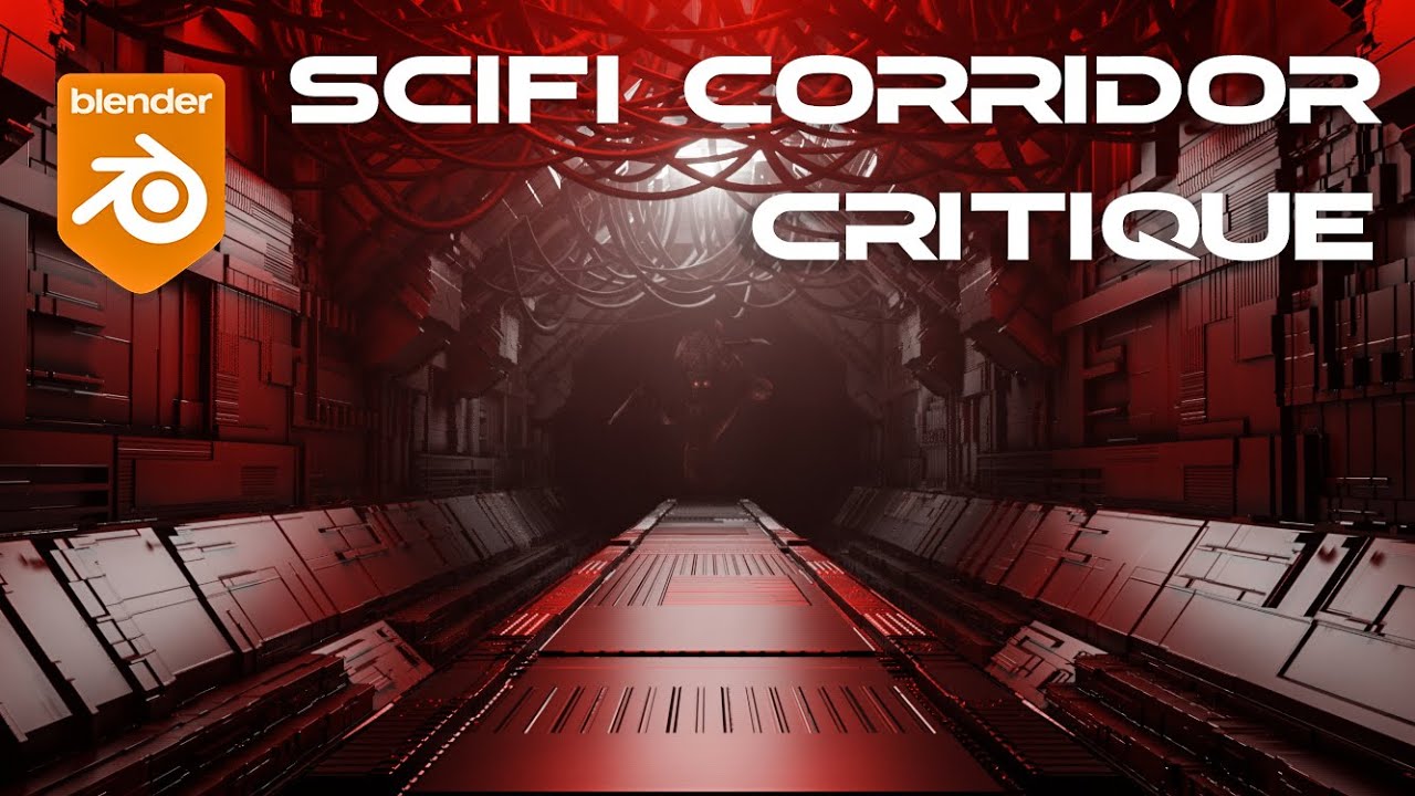 SciFi corridor concept art and render CRITIQUE in Blender 2.92 - YouTube