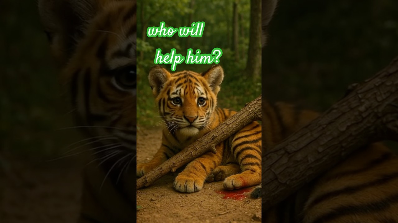 Kitten Rescues Tiger Cub..But Didn’t Expect THIS Ending#tiger #wolf #cat #resuce #cuteanimal #friend