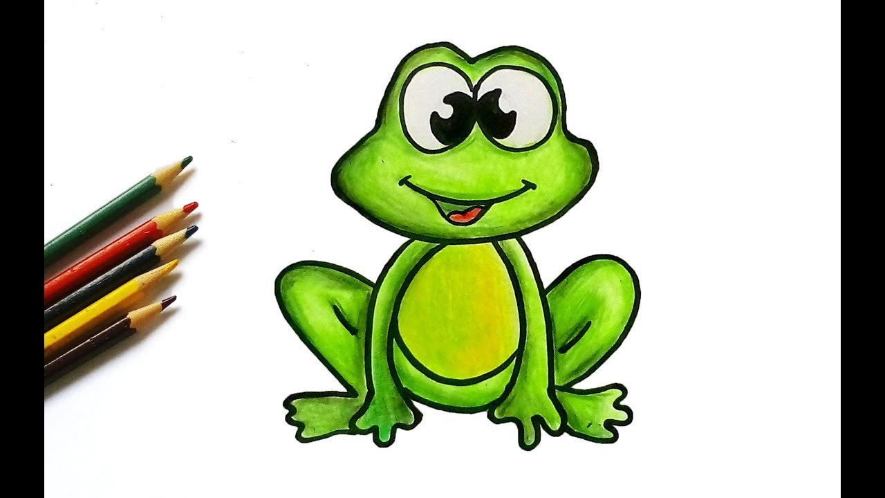 how to draw a frog step by step for kids easy