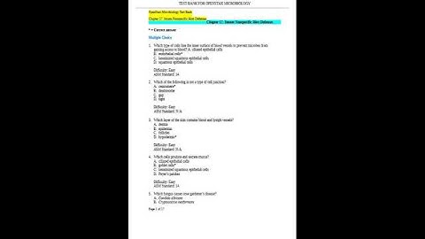 TEST BANK FOR OPENSTAX MICROBIOLOGY (Chapter 17: Innate Nonspecific Host Defenses)