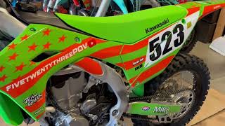 Garage Day. Installing the new Acerbis Linear front disc guard and Linear hand guards on  2024 KX450