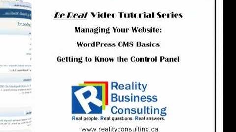 Tutorial on Wordpress CMS 3.0 - Getting to Know the Admin Panel