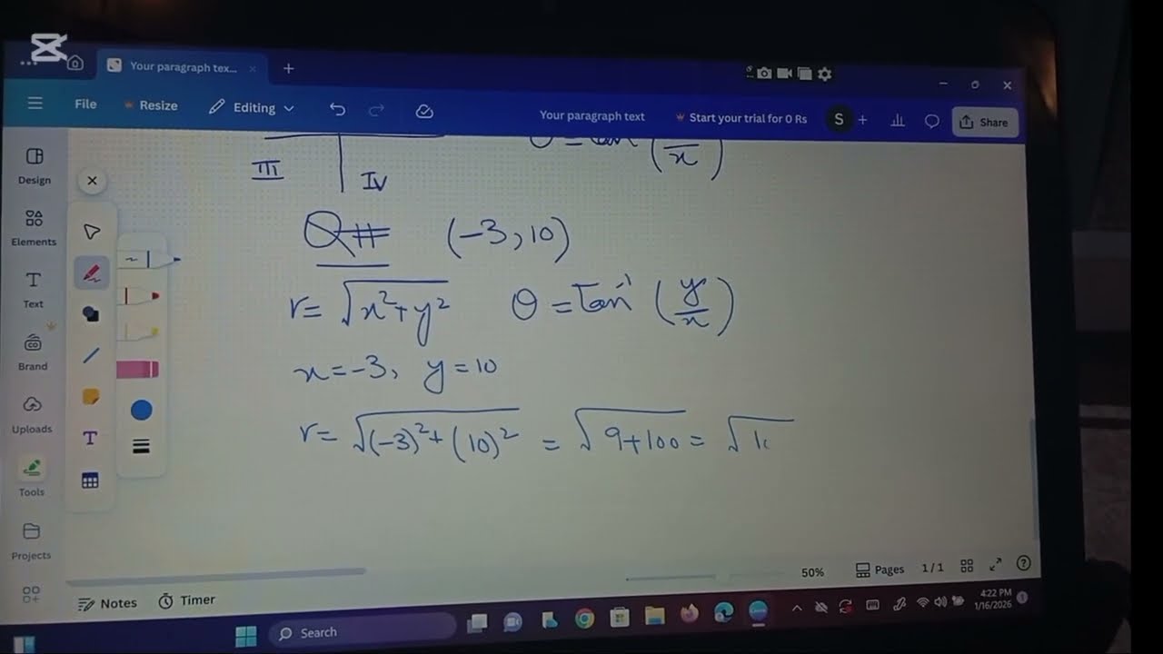 Conversion of Cartesian to polar coordinate system 