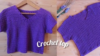 : Crochet a v-neck top | Crochet tutorial