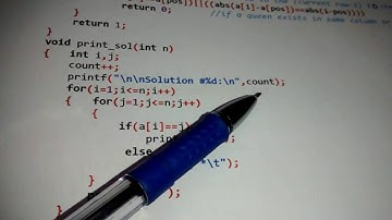 N queens problem PROGRAM using back-tracking in C
