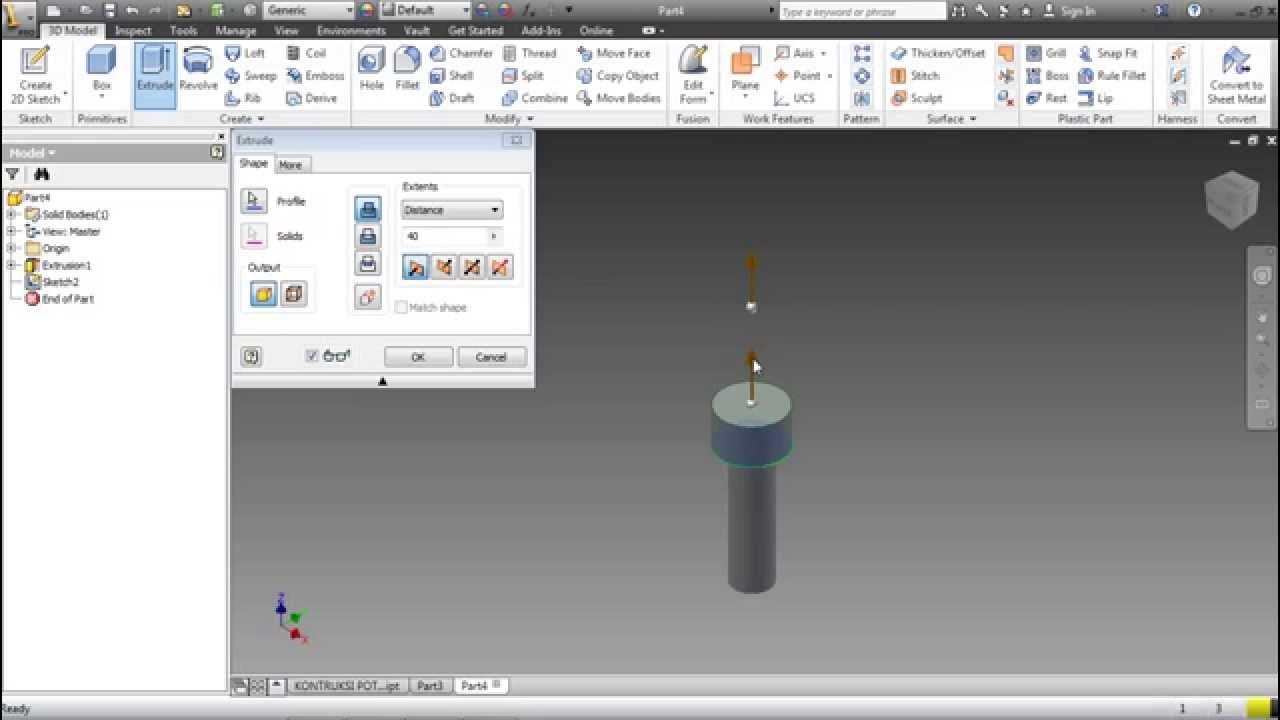 CARA MENGGAMBAR BAUT DENGAN AUTODESK INVENTOR 2013 YouTube