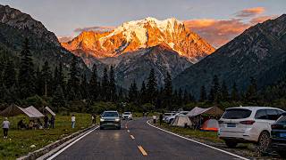 4K HDR Golden Hour Scenic Drive: Western Sichuan’s Hidden Gem with Snowy Peaks screenshot 1