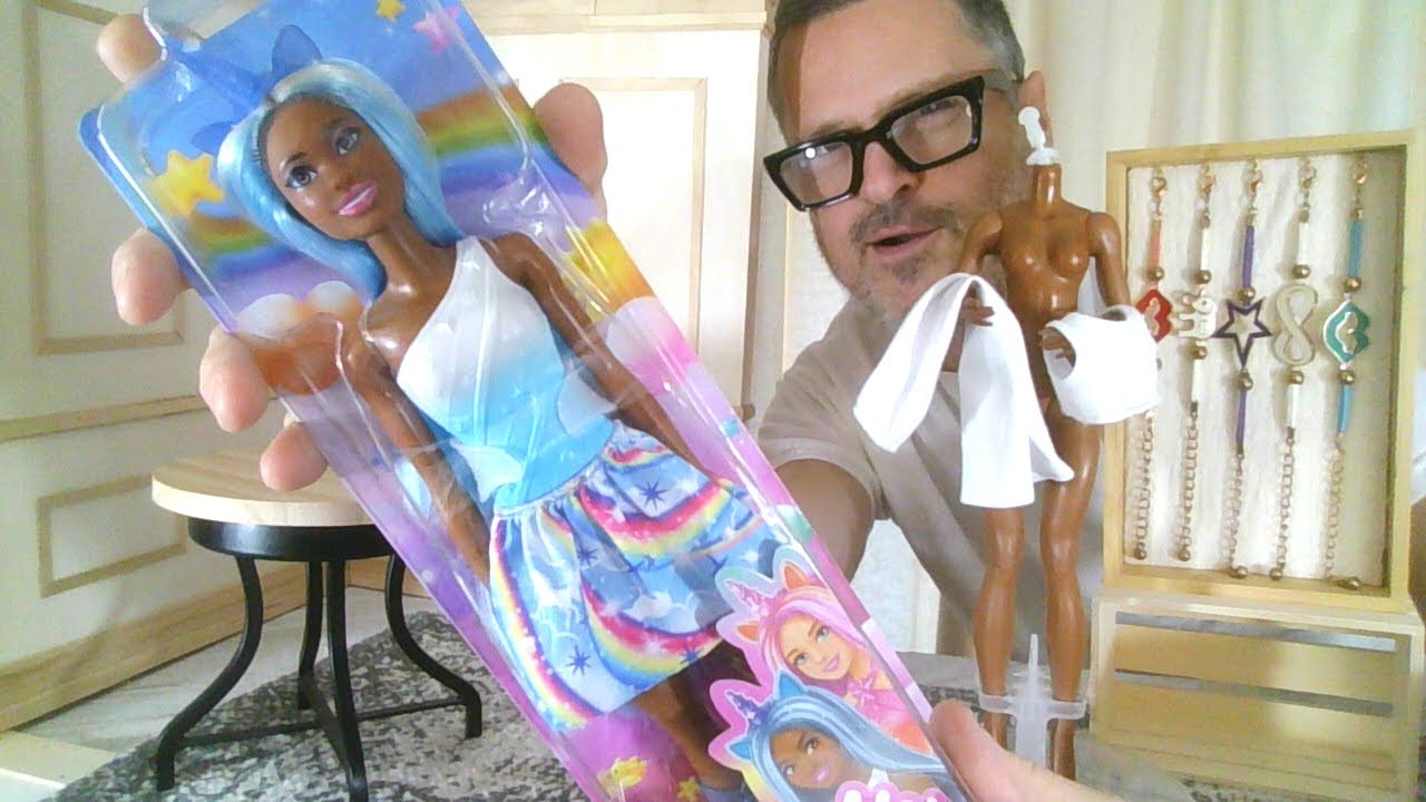 Рестайлинг моей мечты «сделай сам» с фантазийными голубыми волосами Барби в стиле «русалка-единор...