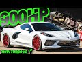 900HP STOCK ENGINE C8 Corvette on BOOST is AMAZING! (Twin Turbo V8 SCREAMS!)