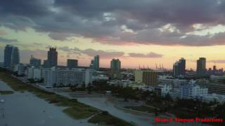 19 Mar 2017 / Drone, Sunset / Miami Beach, Florida, USA