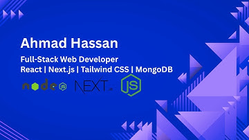 Full-Stack Web Developer Portfolio | Ahmad Hassan Yaseen | React, Next.js, Tailwind CSS & MongoDB