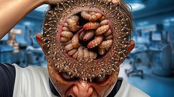 Deep Cleaning Animation - ASMR Removing Ticks, Maggots and insects from a Man