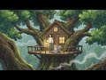 A Hidden Treehouse Life During a Heavy Rainstorm