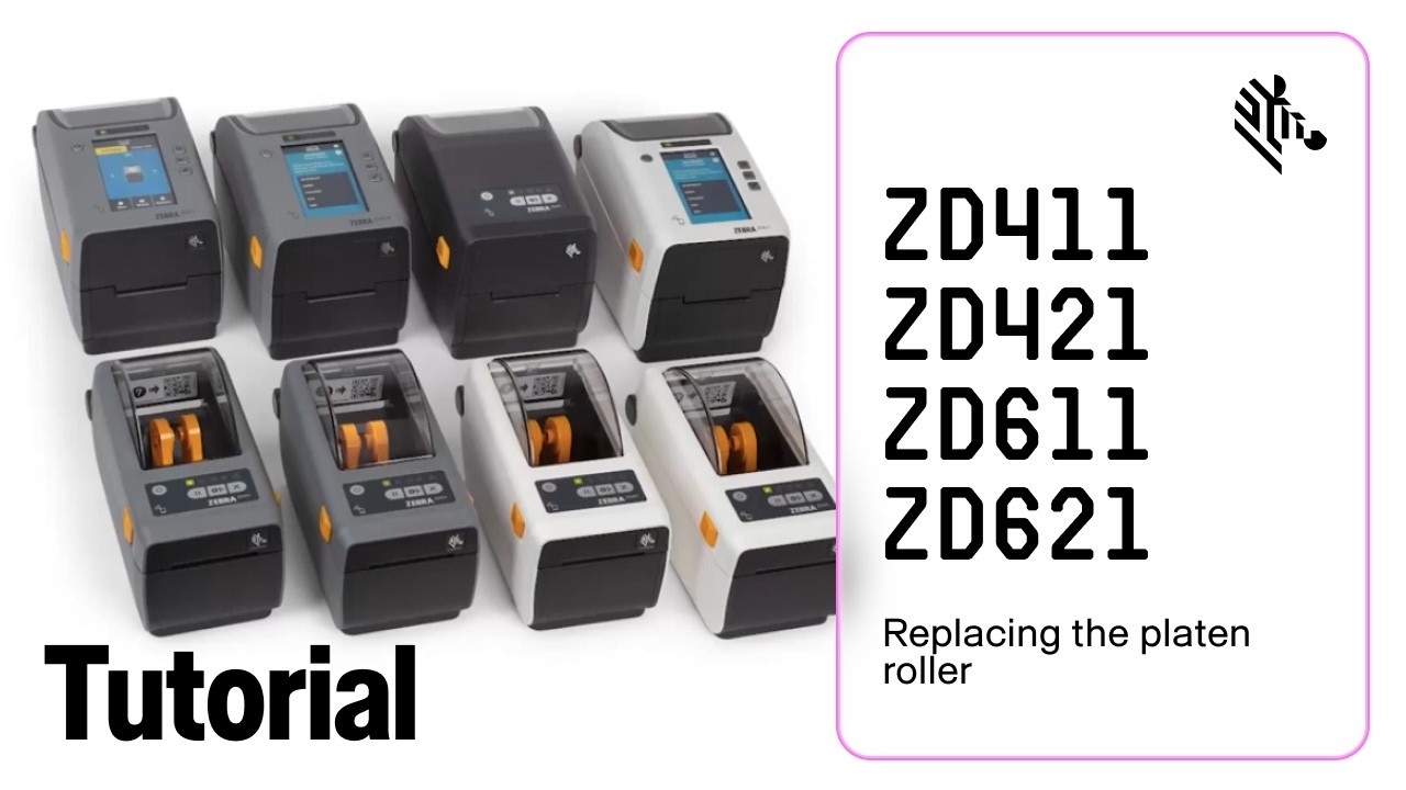 ZD411/ZD421/ZD611/ZD621 Replacing The Platen Roller | Zebra - YouTube