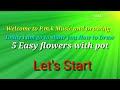 How to draw 5 easy flowers pmk music and drawing