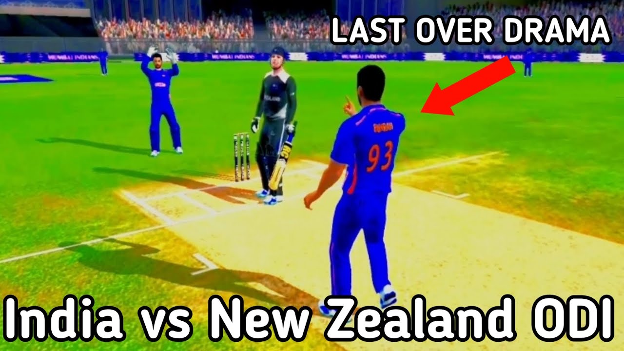 India vs New Zealand 3rd ODI Last over Drama | Real cricket Gameplay