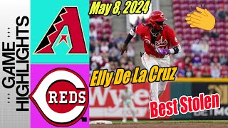 Cincinnati Reds vs D-backs [Highlights] 05/08/24 | Elly's stolen base reachs 21 ⚡️