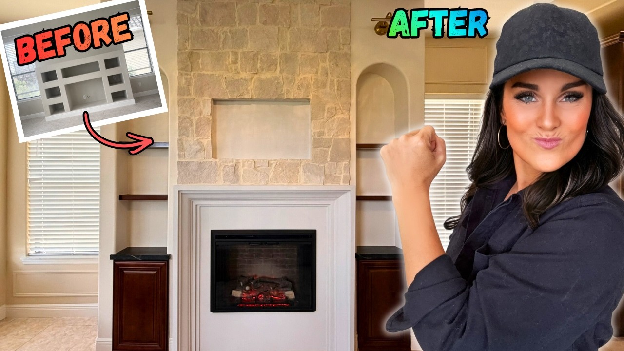 DIY Fireplace Wall COMPLETE! Secret Room + Built-Ins