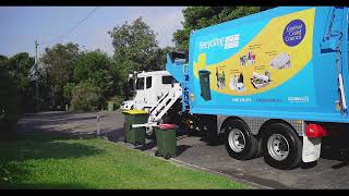 Recycling Process Step 2: The recycling truck empties the yellow bin