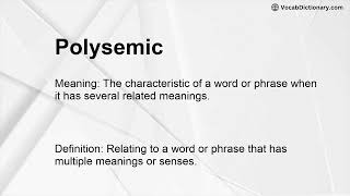 Polysemic Meaning