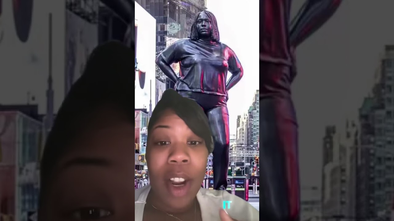 12 Foot Black Woman Statue In Times Square 