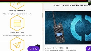 RETEVIS RT85 SOFTWARE FIRMWARE LINKS
