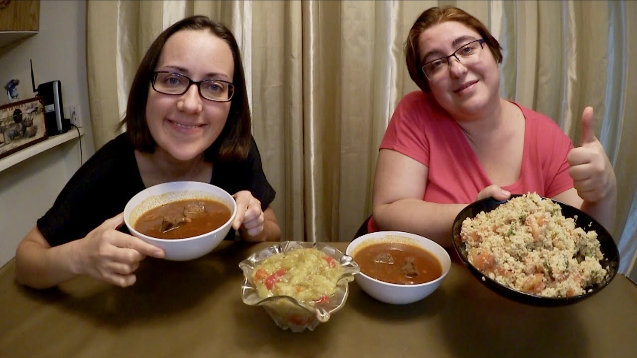 Beef Stew, Smoky Eggplant And Bulgur Salad | Gay Family Mukbang (먹방) - Eating Show
